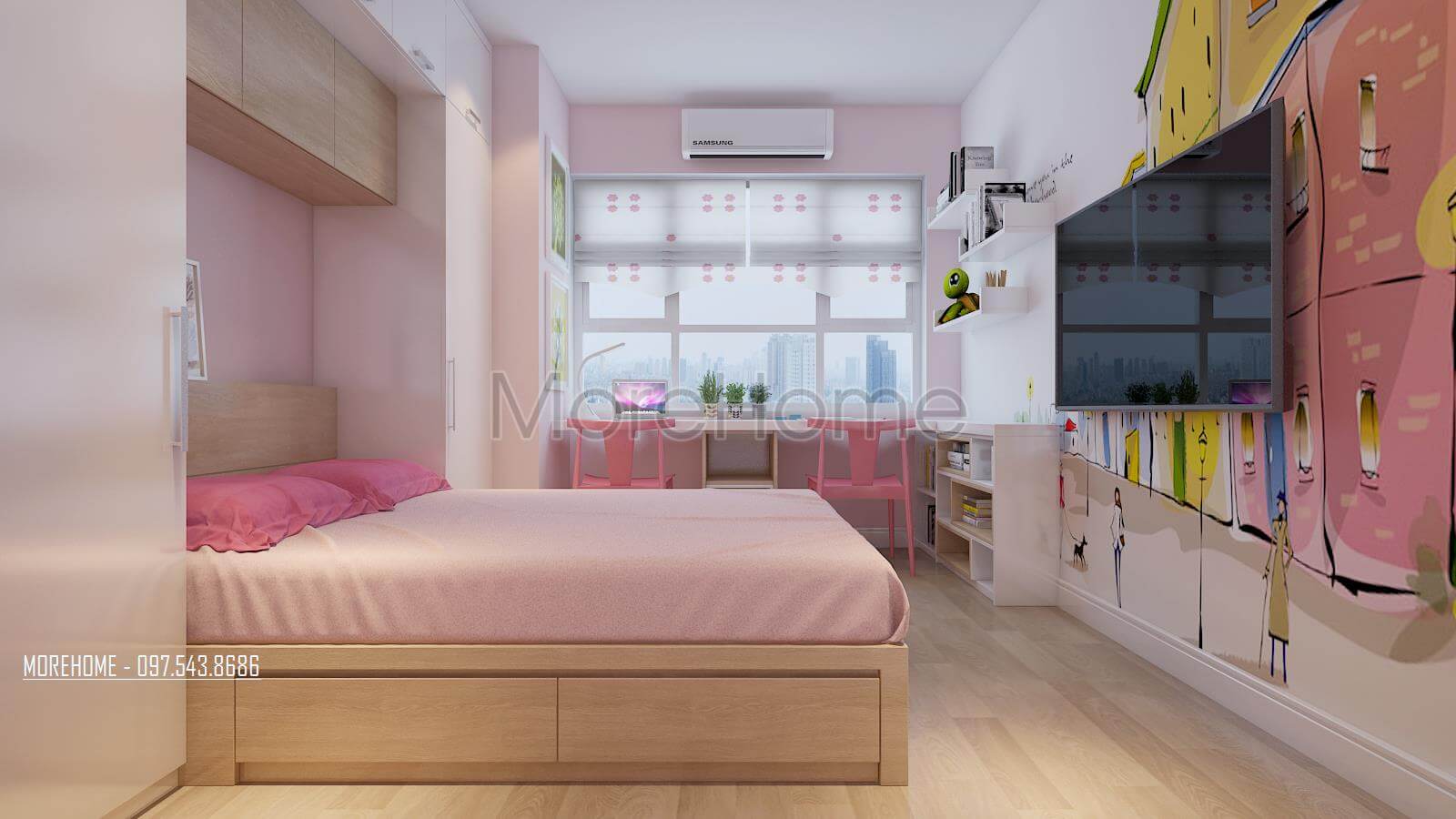 Thiết kế nội thất căn hộ chung cư Hoàng Mai